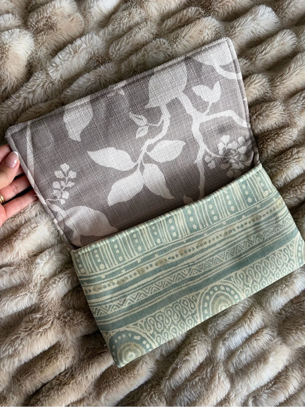 Printed Canvas Clutch